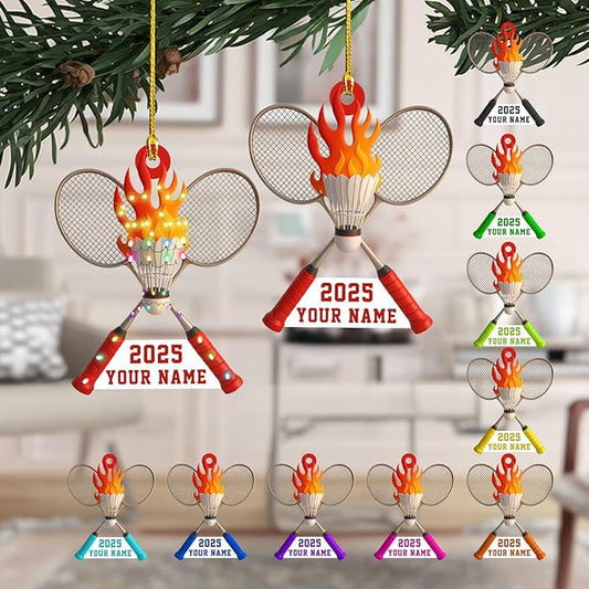 Pesonalized Christmas Gift for Badminton Players, Sports Lovers Badminton Ornament LL43