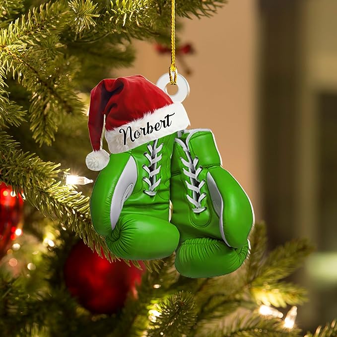 Personalized Boxing Gloves Christmas Ornament - Custom Name Boxing Ornament Gift LL24