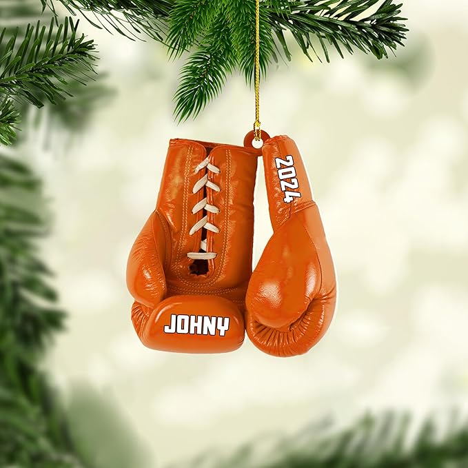 Custom Boxing Gloves Christmas Ornament - Personalized Boxing Ornament Gift LL17