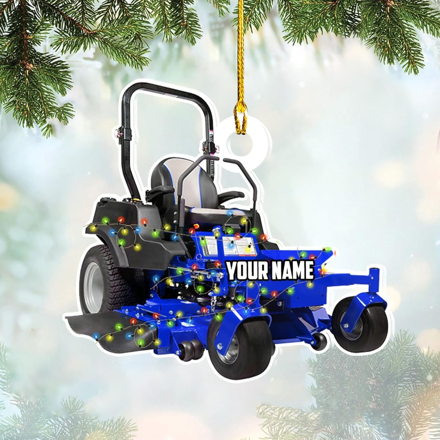 Personalized Lawn Mower Christmas Ornament | Custom Lawn Care Holiday Tree Decoration for Gardeners & Landscapers TG105