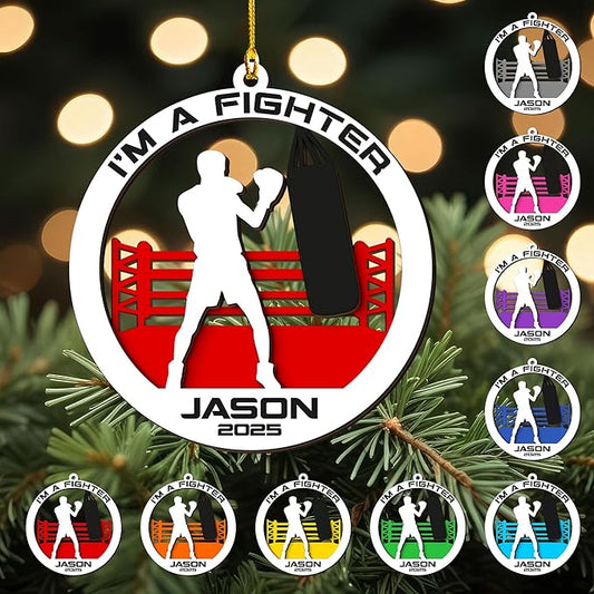 Personalized Boxing Gloves Christmas Ornament - Custom Name Boxing Ornament Gift LL28