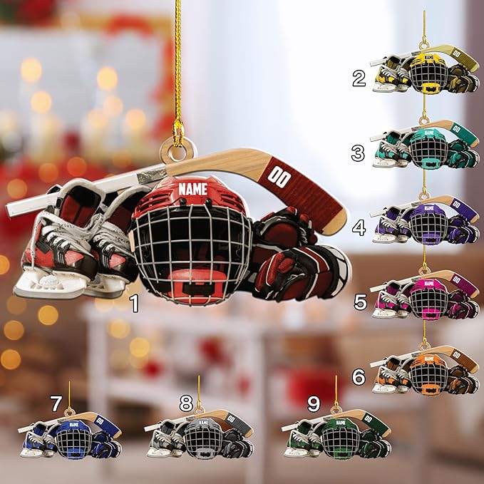 Personalized ice Hockey Ornament N37