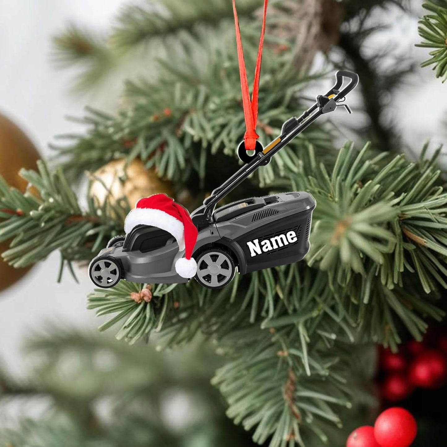 Personalized Lawn Mower Christmas Ornament | Custom Lawn Care Holiday Tree Decoration for Gardeners & Landscapers TG99