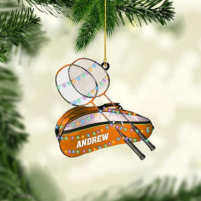 Pesonalized Christmas Gift for Badminton Players, Sports Lovers Badminton Ornament LL32