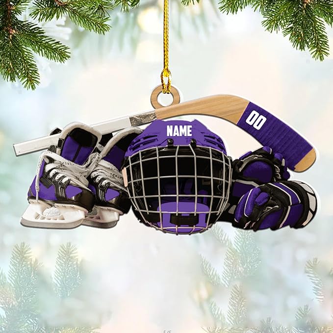 Personalized ice Hockey Ornament N37