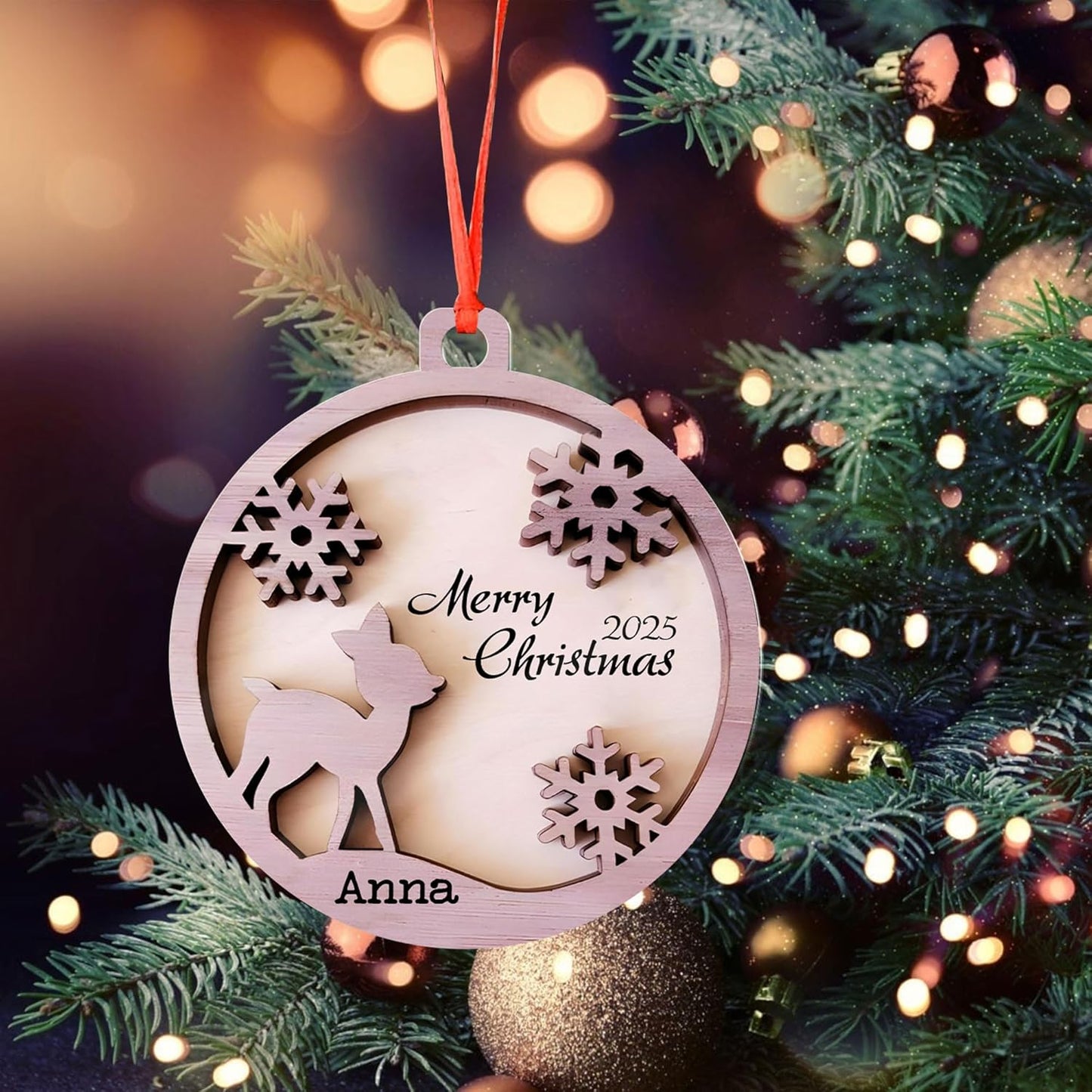 Personalized Hunting Ornament, Hunter Christmas Acrylic Ornament 2025 T15