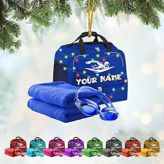 Personalized Swimming Ornament - Custom Swimmer Christmas Gift for Boys, Girls & Pool Lovers LL15 (Copy)