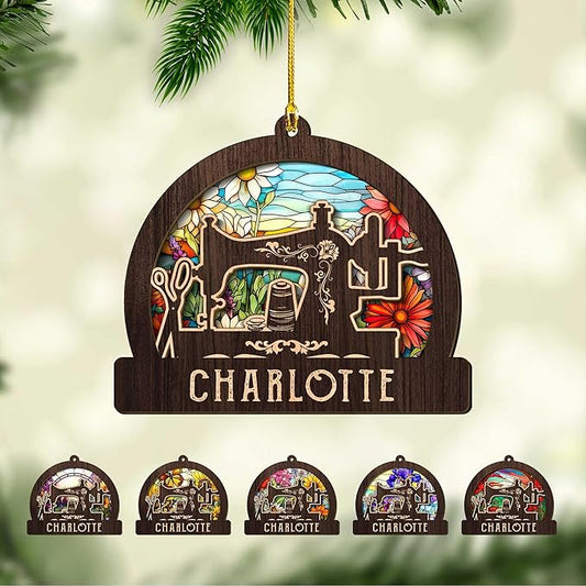 Custom Sewing Machine Ornament - Christmas Ornament Gift for Sewing Lovers LL34