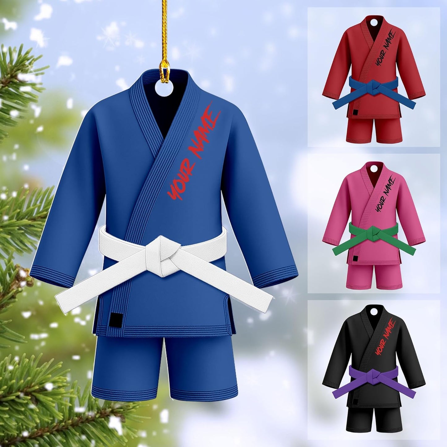 Custom Karate Christmas Ornament – Taekwondo & Jiu Jitsu Gift Krt24