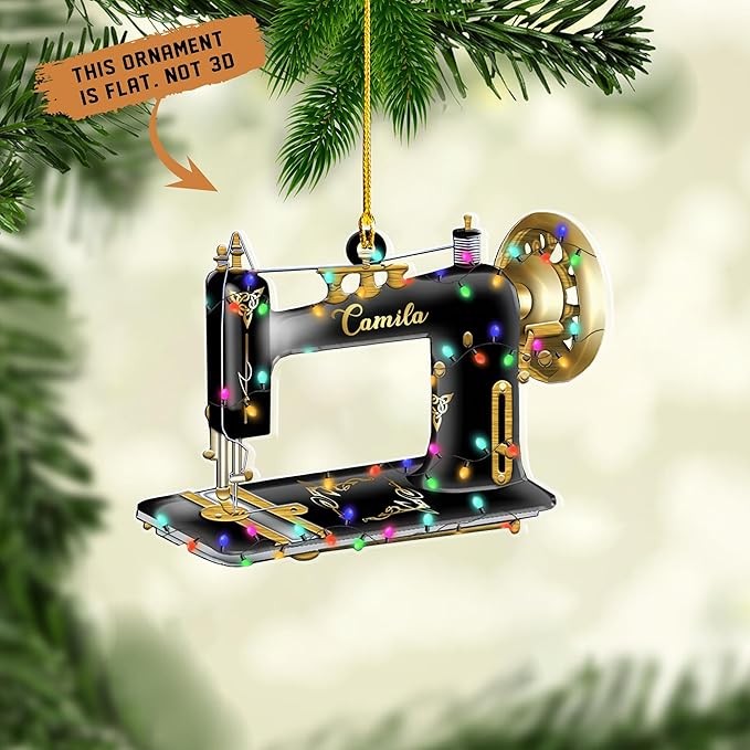 Custom Sewing Machine Ornament - Christmas Ornament Gift for Sewing Lovers LL33