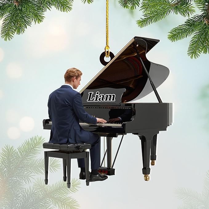 Custom Music Instrument Christmas Gift - Piano Ornament for Piano Lovers LL13