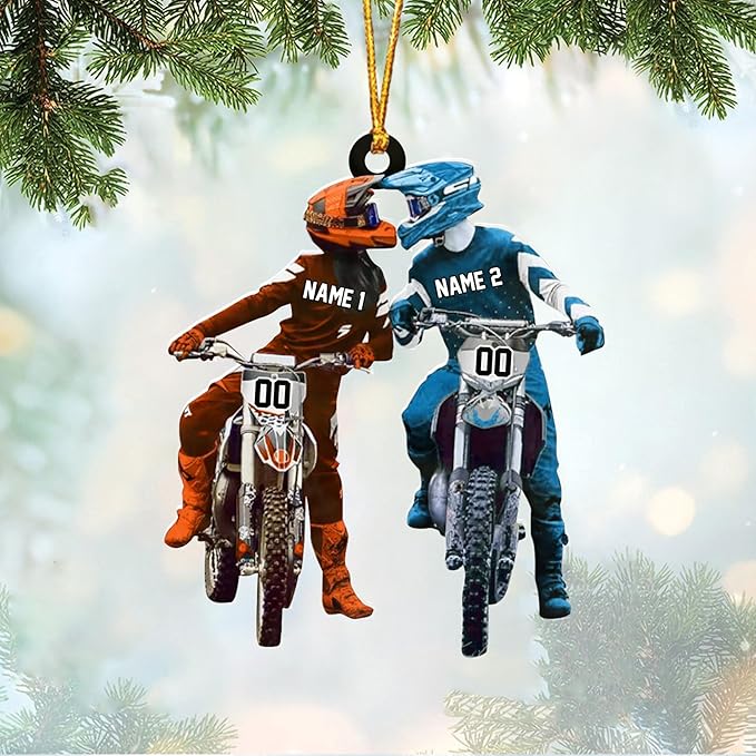Personalized Dirt Bike Christmas Ornaments 2025 Custom Motocross Ornament Dirt bike Christmas Ornament NO9