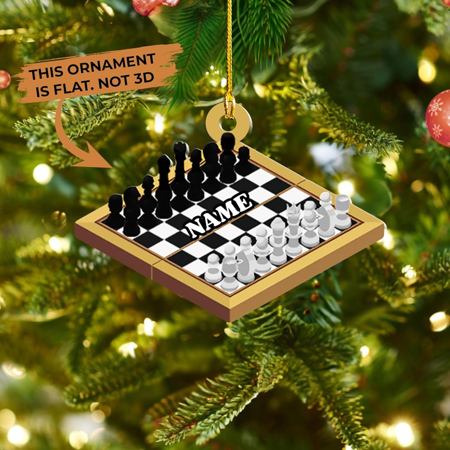 Personalized Name Chess Ornament Gift for Men Women Chess Team Player N29