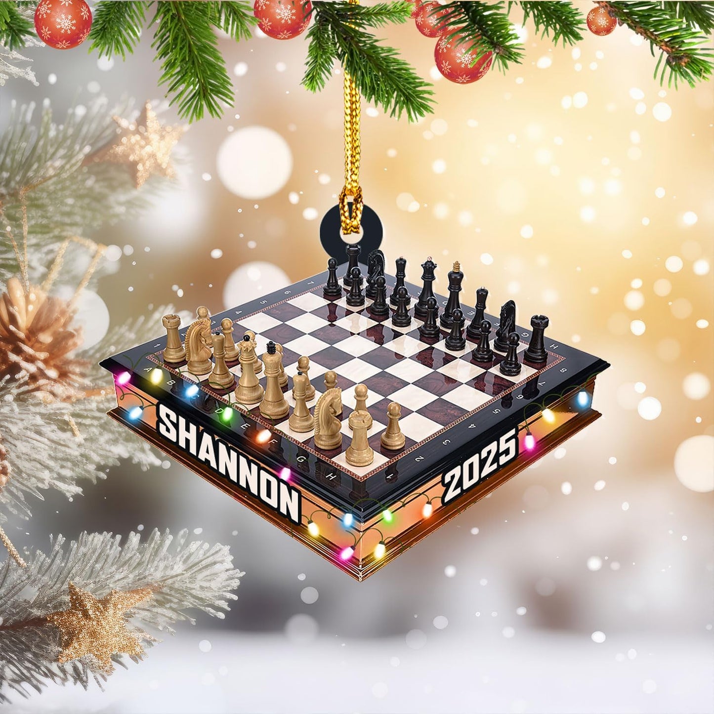 Personalized Name Chess Ornament Gift for Men Women Chess Team Player N17