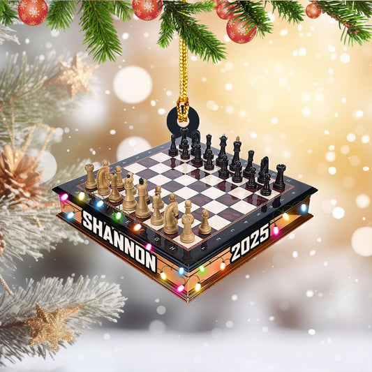 Personalized Name Chess Ornament Gift for Men Women Chess Team Player N17