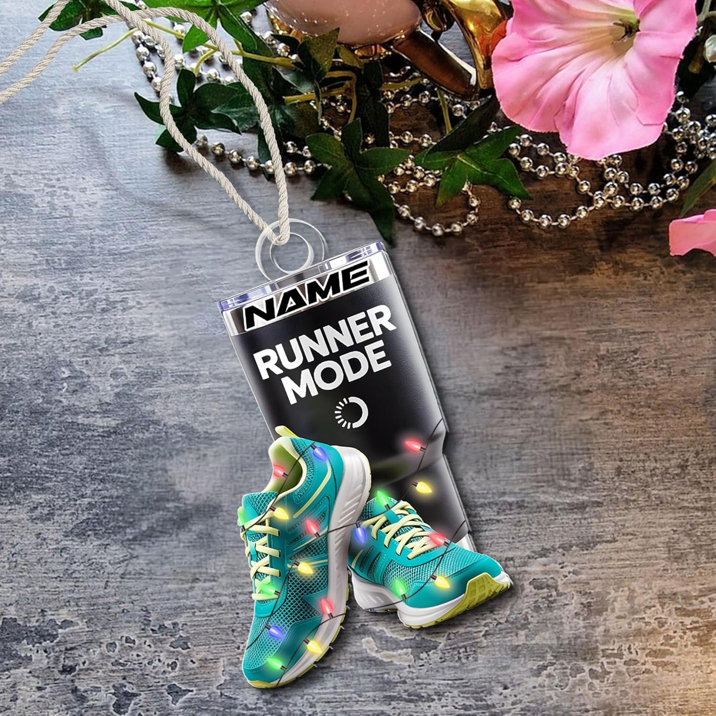 Custom Marathon Runner Ornament – Personalized Acrylic Race Ornament, Sport Holiday Tree Decoration, Running Gift TM11