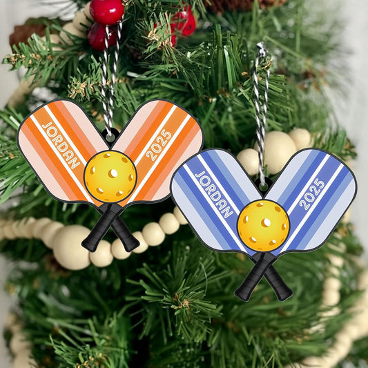 Personalized Pickleball Ornament – Custom Name & Year Paddle and Ball Christmas Ornament 6