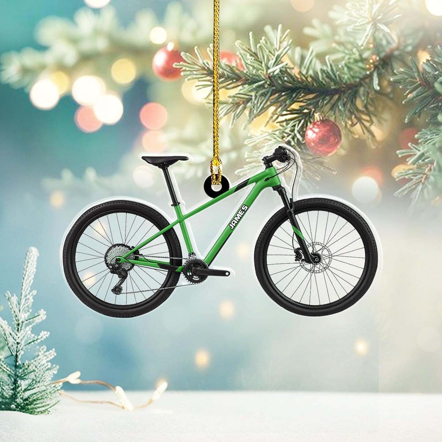 Custom Name Cycling Acrylic Ornament – Personalized Bike Gift, Christmas Tree Keepsake for Cycling Enthusiasts TC32