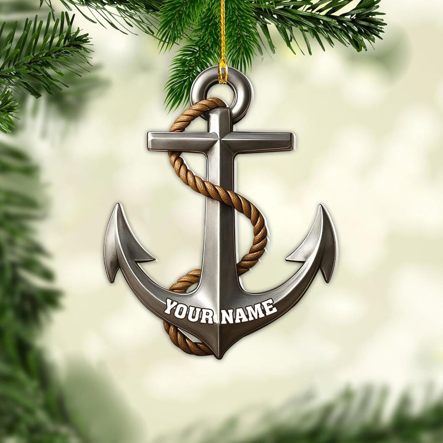 Personalized Sailor Ornament – Custom Captain Sailor Acrylic Ornament, Unique Sailing Glass Keepsake, Navy Captain Holiday Gift for Sailors TS10