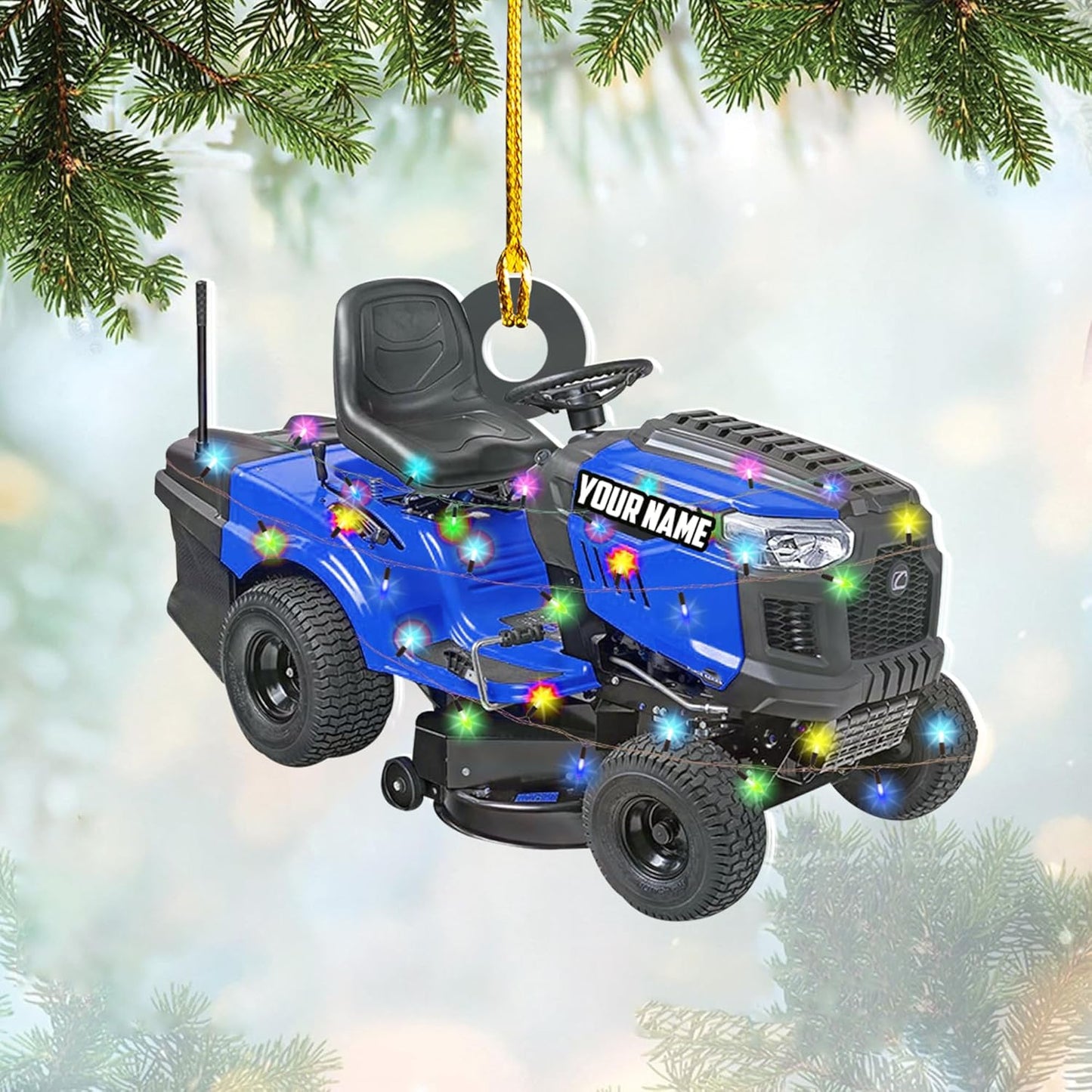 Personalized Lawn Mower Christmas Ornament | Custom Lawn Care Holiday Tree Decoration for Gardeners & Landscapers TG101