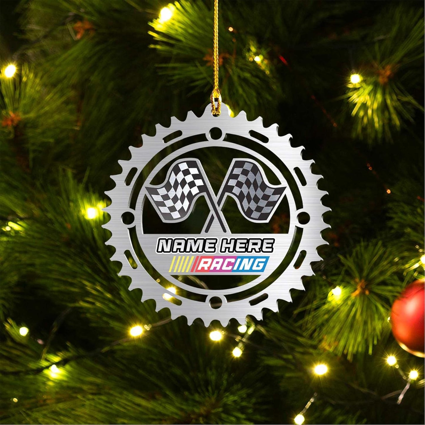 Personalized Race Car Christmas Ornament – Custom Acrylic Car Lover Gift, Racing Tree Decoration TR34