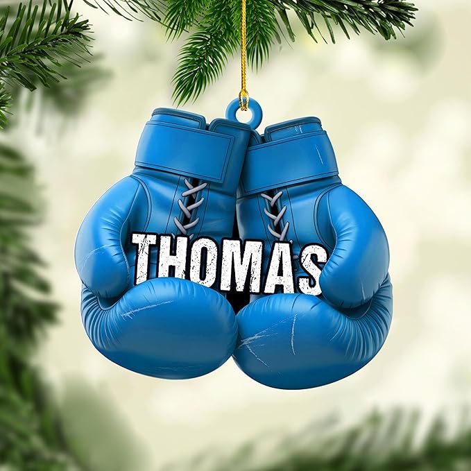 Personalized Boxing Gloves Christmas Ornament - Custom Name Boxing Ornament Gift LL27