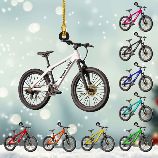 Custom Name Bicycle Acrylic Ornament – Personalized Cycling Gift, Christmas Tree Decor for Bikers 2025 TC40