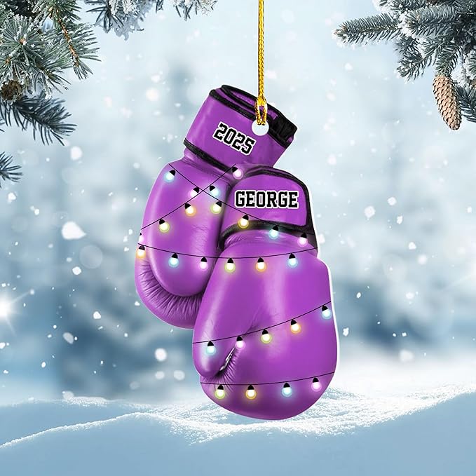 Personalized Boxing Gloves Christmas Ornament - Custom Name Boxing Ornament Gift LL37