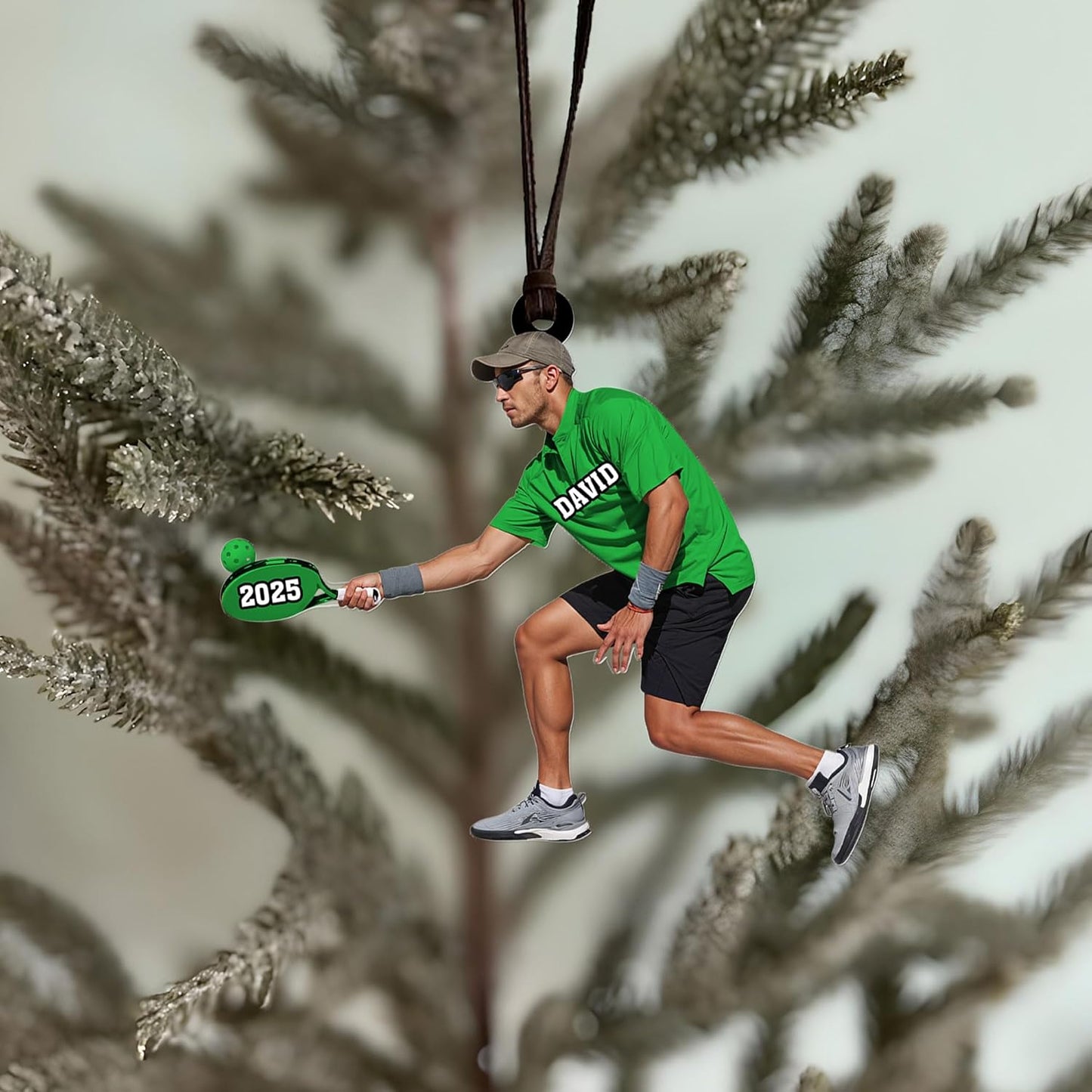 Custom Face & Name Pickleball Player Ornament – Pickleball Christmas Ornament Style 1