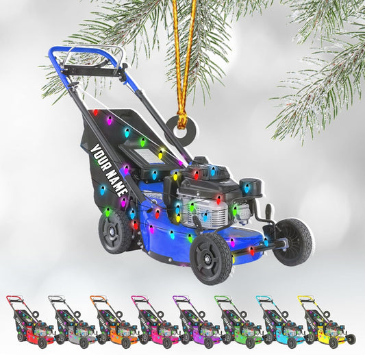 Personalized Lawn Mower Christmas Ornament | Custom Lawn Care Holiday Tree Decoration for Gardeners & Landscapers TG92
