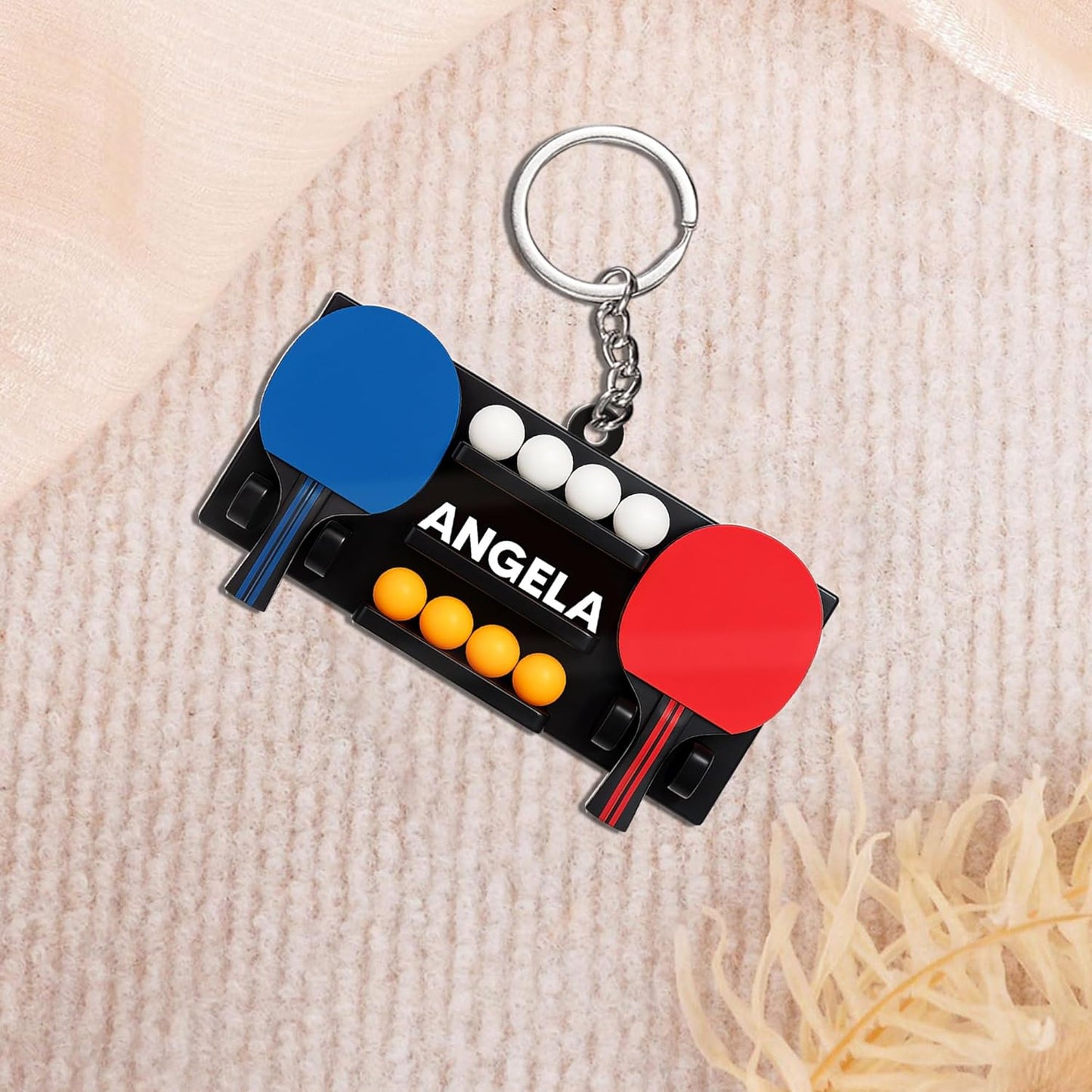 Custom Table Tennis Christmas Ornament – Personalized Ping Pong Player Gift, Acrylic 2D Flat Holiday Decoration, Unique Xmas Keepsake TT6