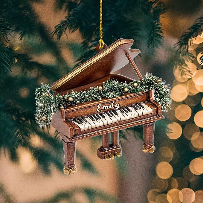 Customized Piano Ornament - Music Instrument Christmas Gift for Piano Lovers LL31