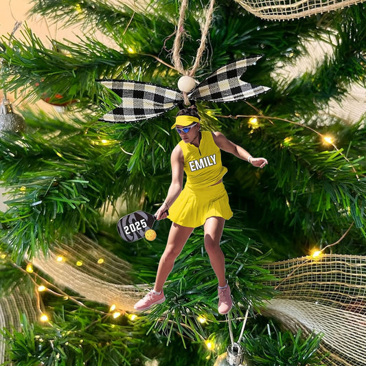 Custom Face & Name Pickleball Player Ornament – Pickleball Christmas Ornament Style 5