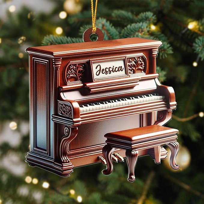 Customized Piano Ornament - Music Instrument Christmas Gift for Piano Lovers LL52