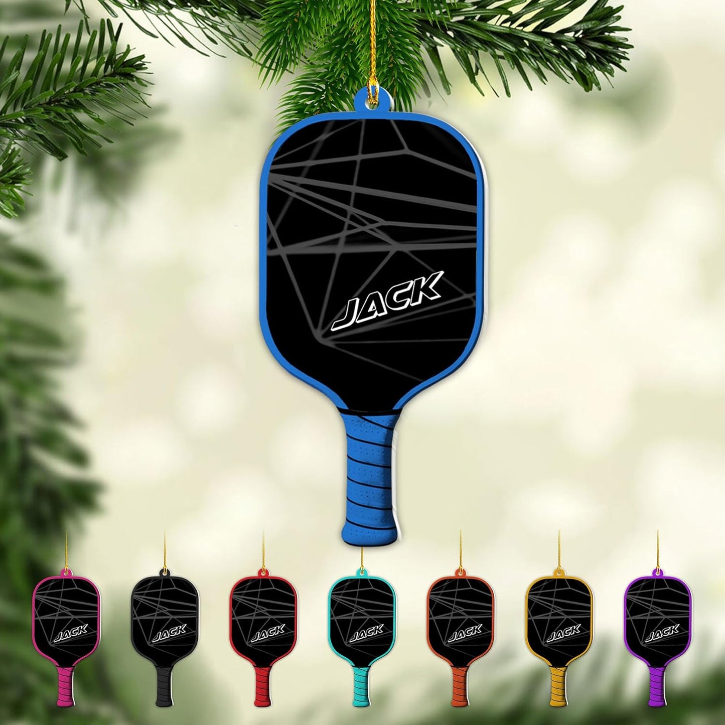 Personalized Pickleball Paddle Ornament – Pickleball Christmas Ornament NH1