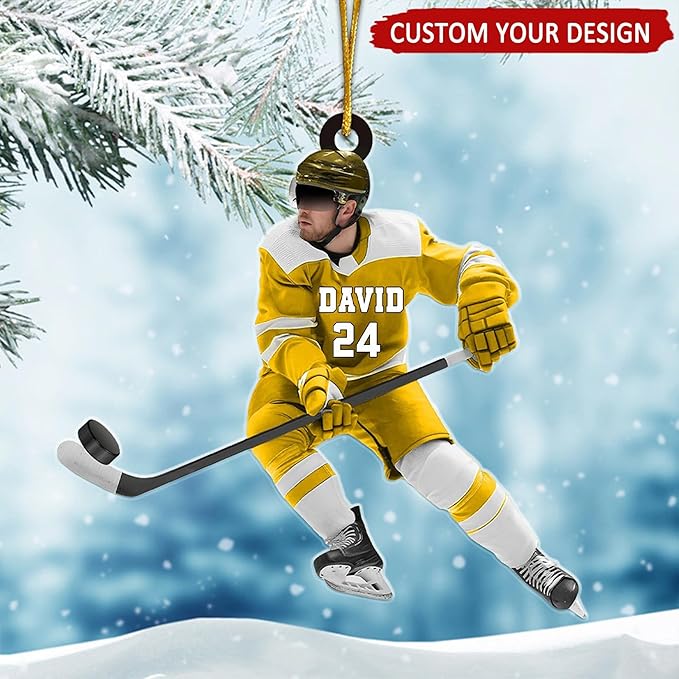 Personalized ice Hockey Ornament N09