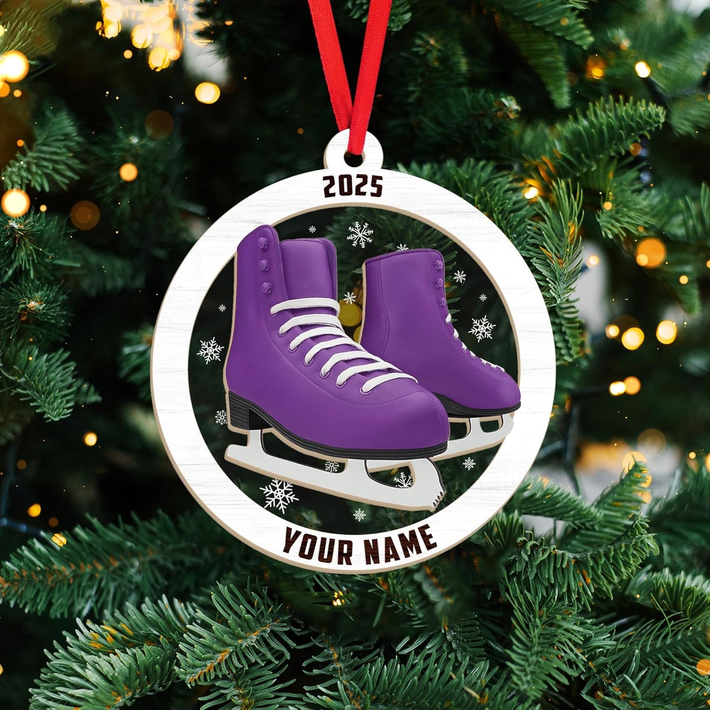 Personalized Ice Skating Christmas Ornament N05