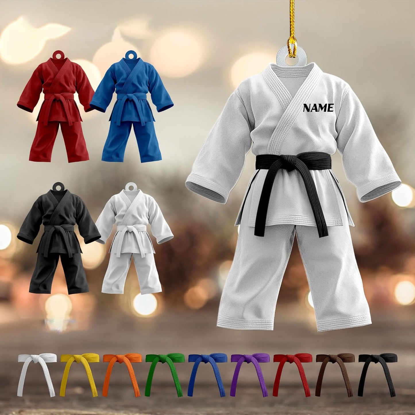 Custom Karate Christmas Ornament – Taekwondo & Jiu Jitsu Gift Krt18