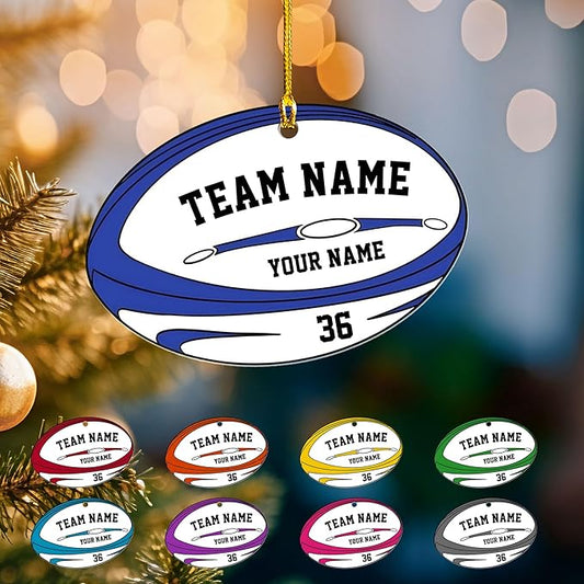 Personalized Rugby Player Christmas Gift for Sports Lovers - Rugby Ornament LL2