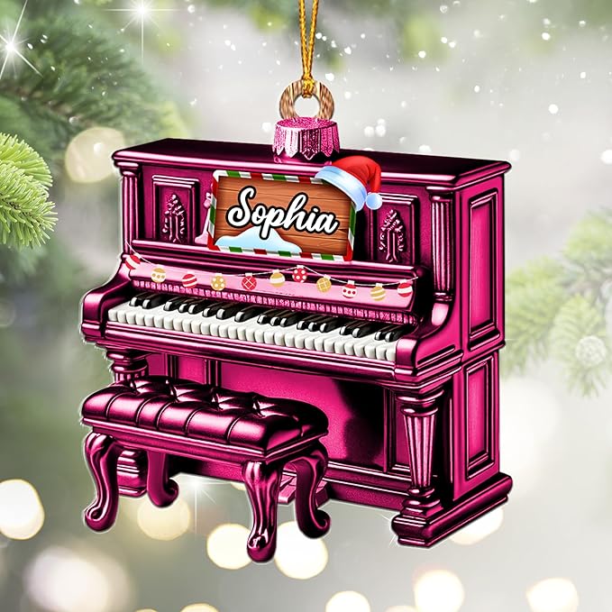 Customized Piano Ornament - Music Instrument Christmas Gift for Piano Lovers LL51