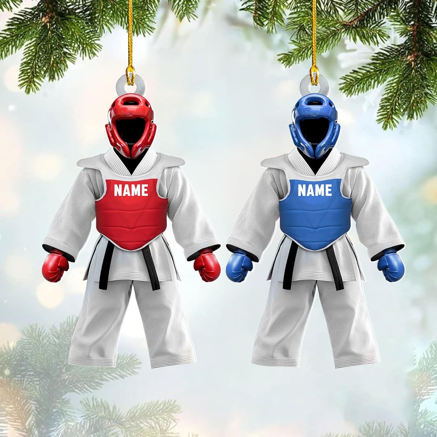 Custom Karate Christmas Ornament – Taekwondo & Jiu Jitsu Gift Krt17