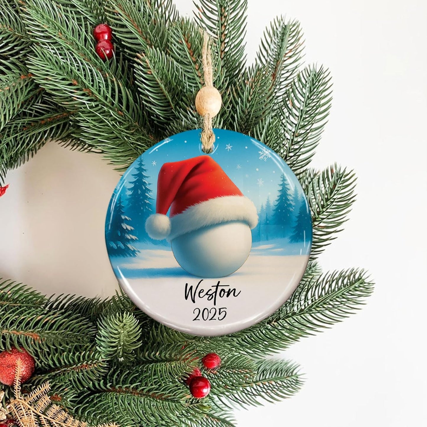 Custom Ping Pong Christmas Ceramic Ornament – Personalized Ceramic Table Tennis Gift, Sport Holiday Tree Decoration, Unique Ping Pong Player Keepsake TT22