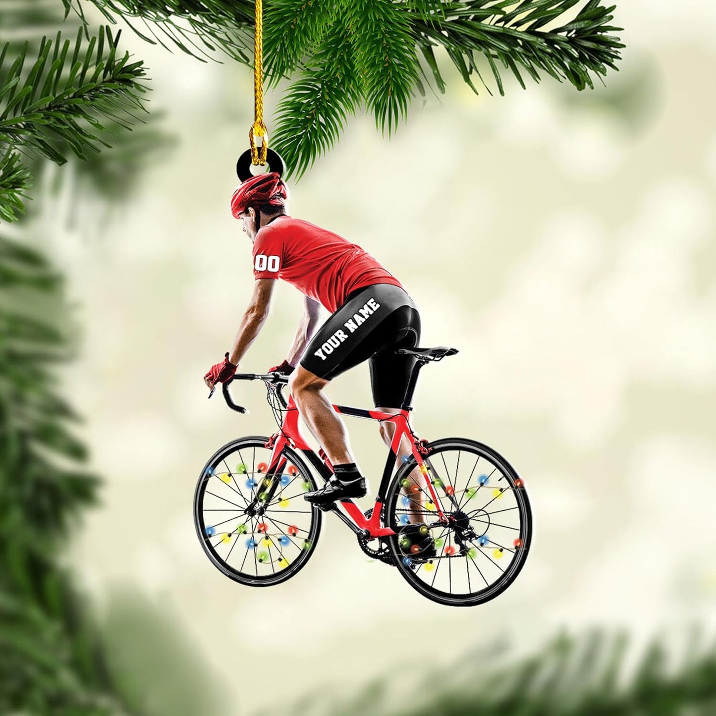 Custom Name Bicycle Acrylic Ornament – Personalized Cycling Gift, Christmas Tree Decor for Bikers 2025 TC41