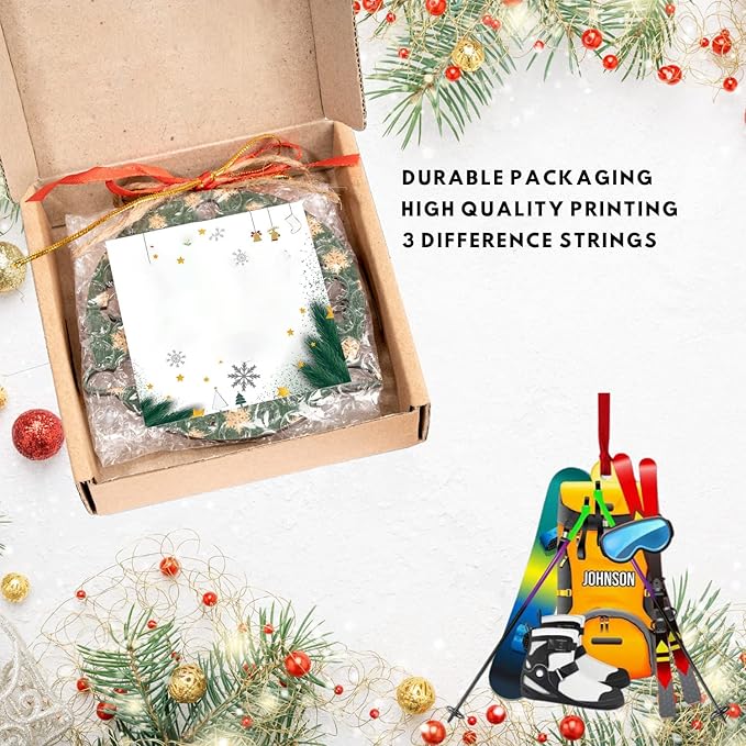 Personalized Snow Skiing Ornament, Custom Colored Skiing Mask Shape Ornament N17