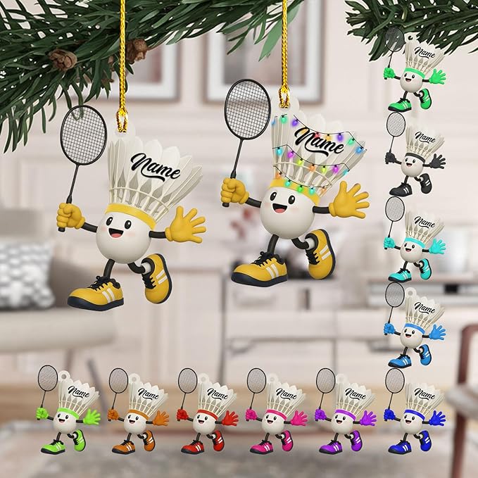 Pesonalized Christmas Gift for Badminton Players, Sports Lovers Badminton Ornament LL47