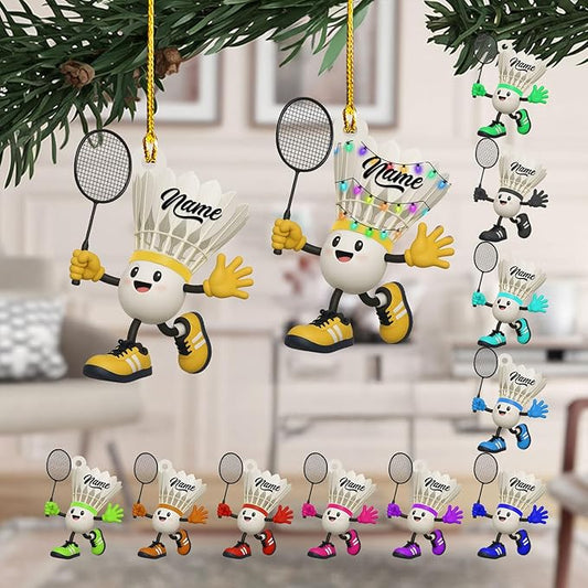 Pesonalized Christmas Gift for Badminton Players, Sports Lovers Badminton Ornament LL47