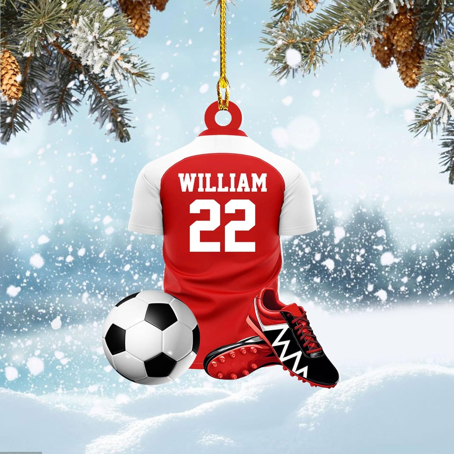 Personalized Soccer Player Christmas Ornament - Xmas Gift for Soccer Lovers C24