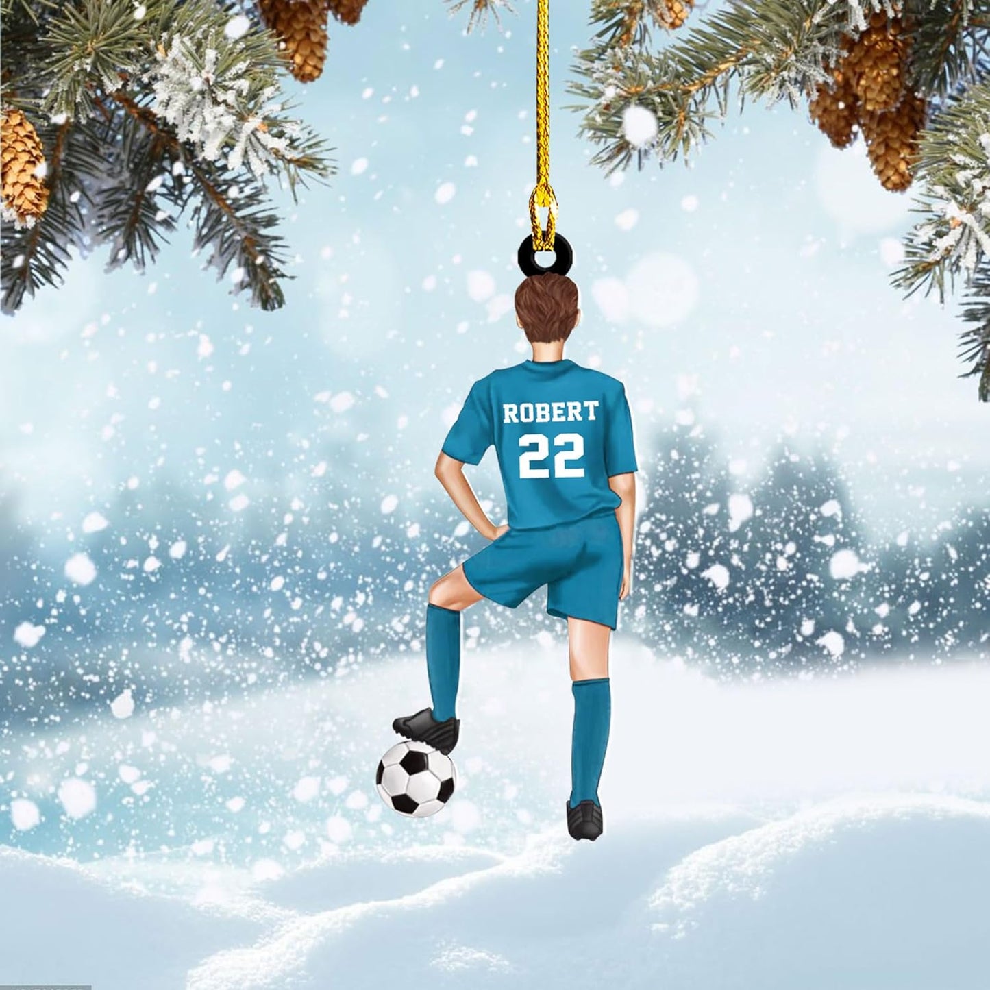 Personalized Soccer Player Christmas Ornament - Xmas Gift for Soccer Lovers C23
