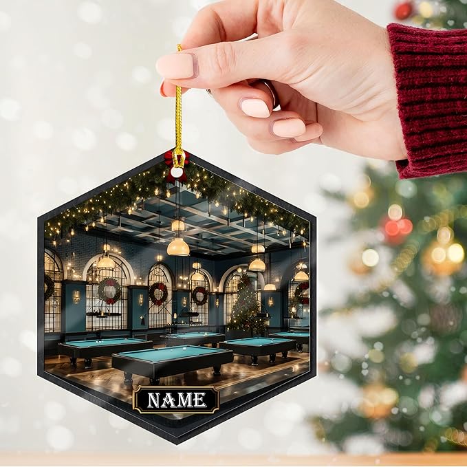 Personalized Billiards Ornament 2025, Billiards Christmas Ornaments N05