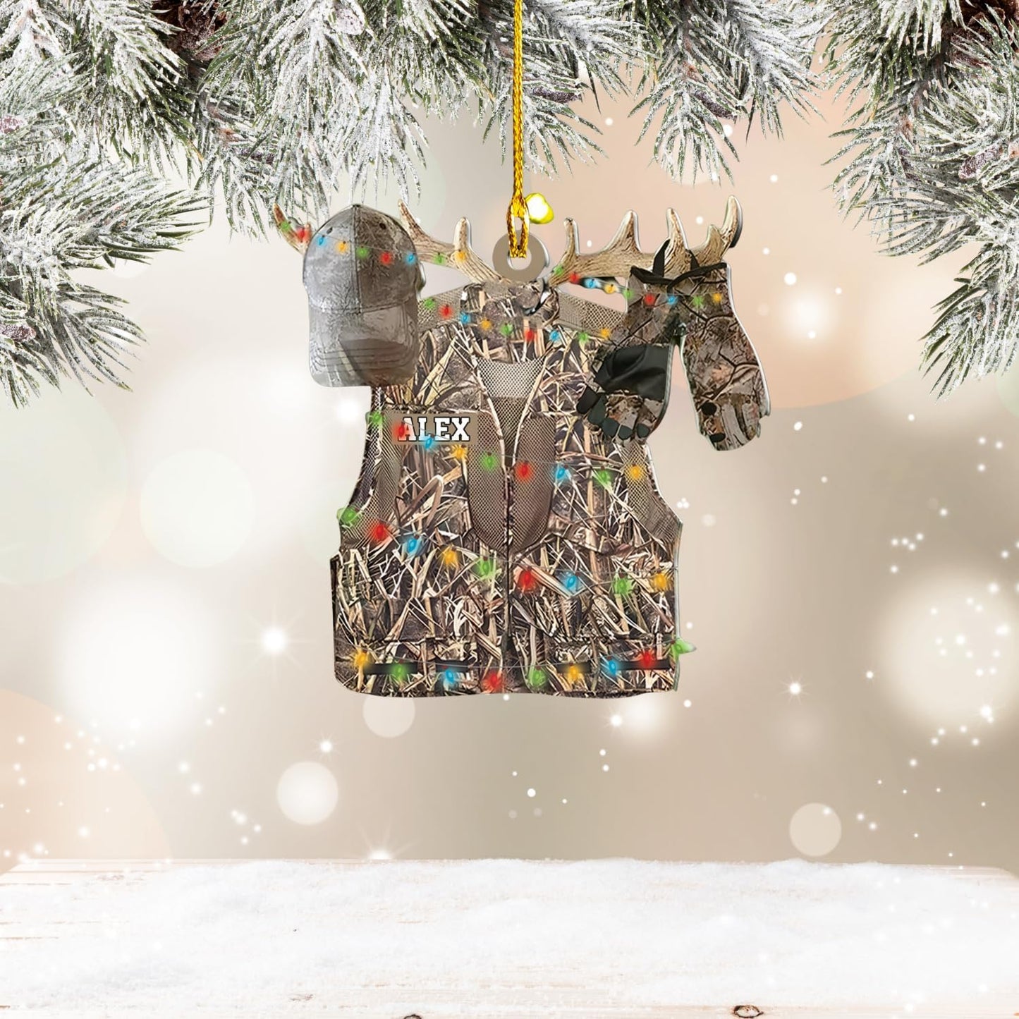 Personalized Hunting Ornament, Hunter Christmas Acrylic Ornament 2025 T27